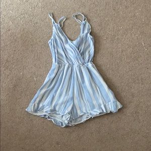 American Eagle Blue Stripe Romper